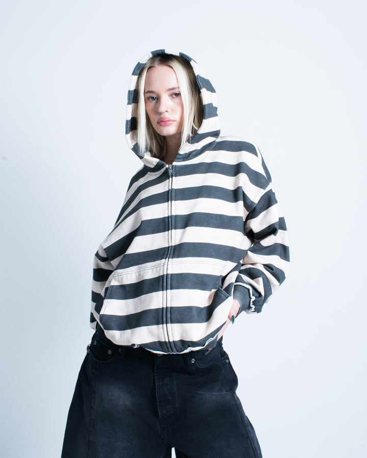 STRIPED ZIP UP