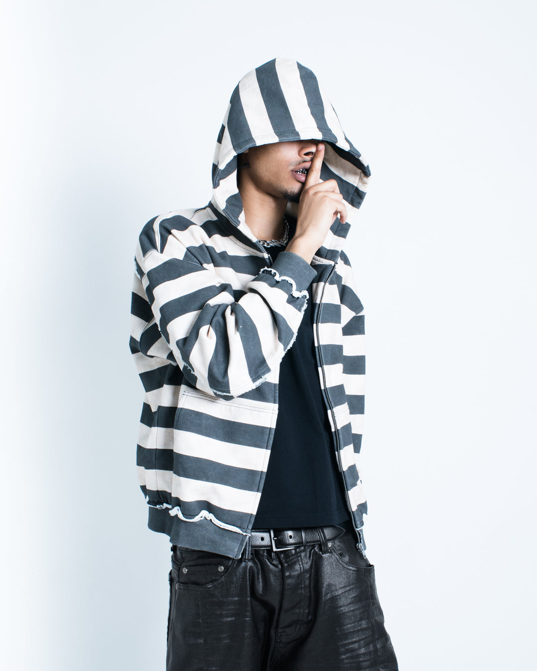 STRIPED ZIP UP